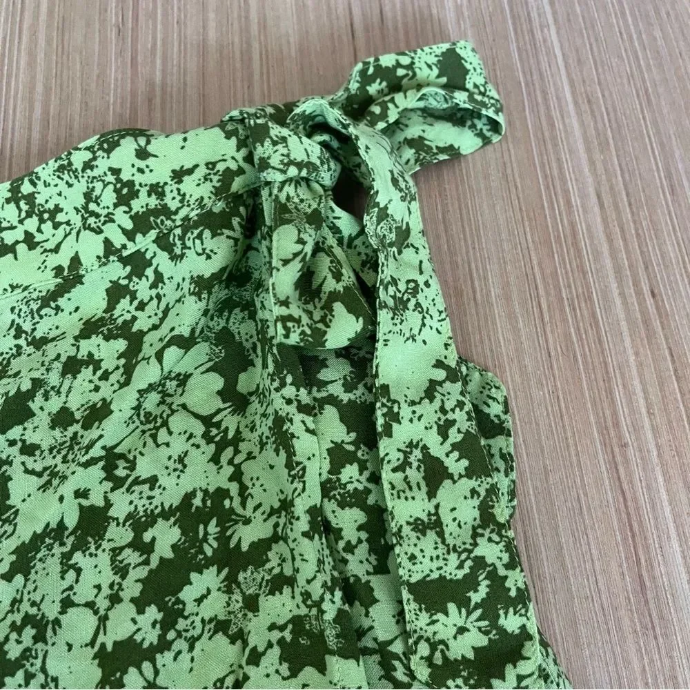 Abound Green Floral Print Wrap Skirt